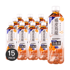 大陆版SUNTORY三得利 橘皮乌龙茶饮料 无糖 500ml *15【15份超值装】