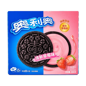 Strawberry Flavor Sandwich Biscuits 13.69oz 【Real Strawberry Powder】【0 Trans Fat】