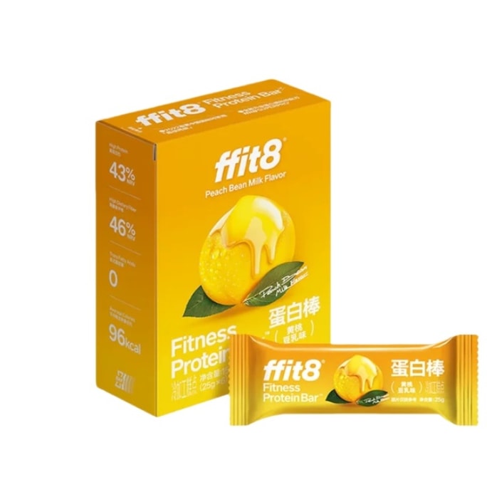 【Livraison directe de Chine】ffit8 Barre de céréales saveur pêche et lait de soja 25g*6 bâtonnets Pêche douce Parfum de lait de soja Riche en fibres et protéines, collation saine substitut de repas