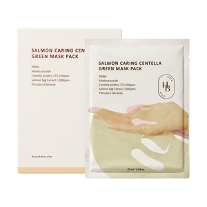 Salmon Caring Centella Green Mask Pack 0.84 fl oz*7 pieces【Soothing & Repairing】【Hydrating】
