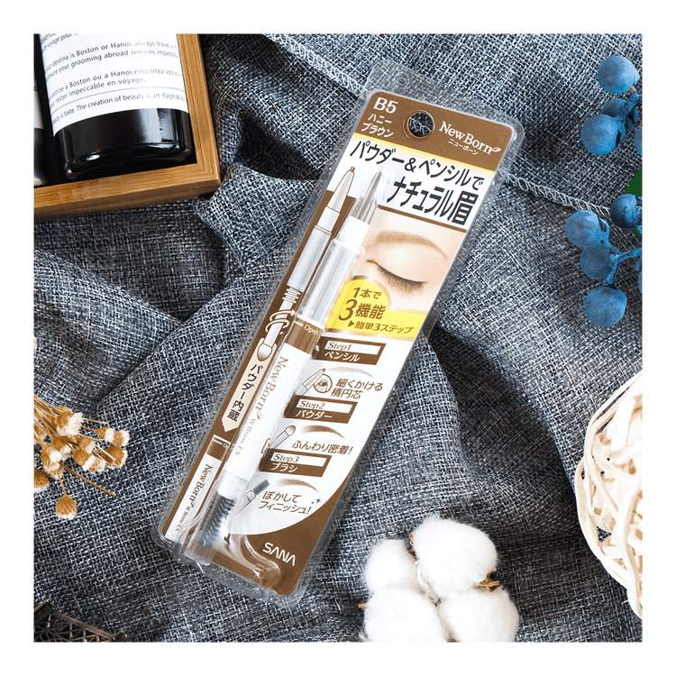 SANA SANA NEW BORN EX Eyebrow Mascara And Pencil #B5 Light Brown