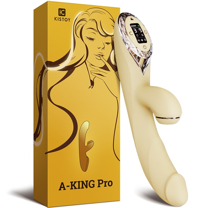 KISTOY A-king Pro First-sight Love Warming and Sucking Vibe - Yellow