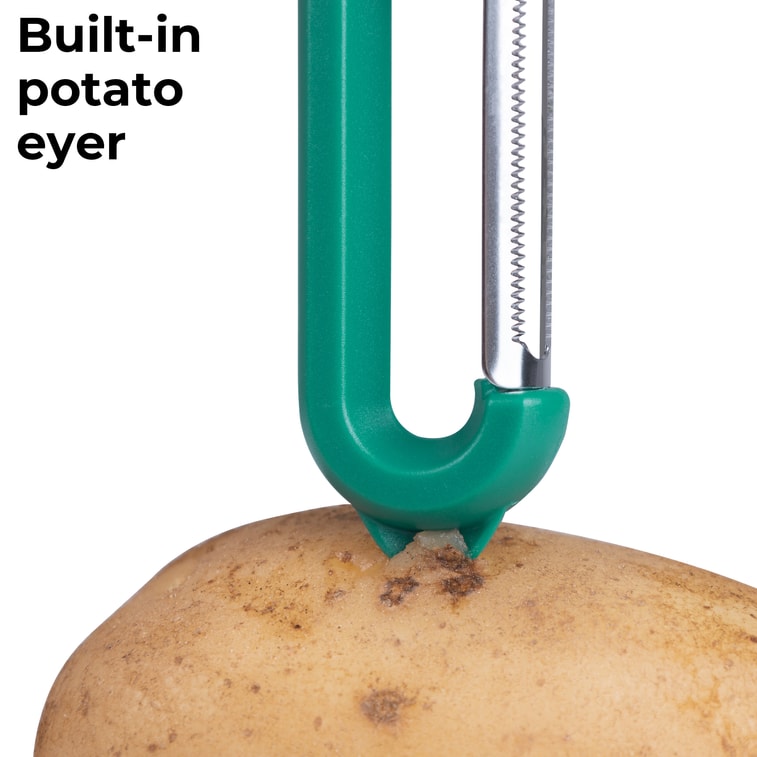 LINOROSO 톱니 모양의 과일 필러 필링 나이프 1팩 그린 4