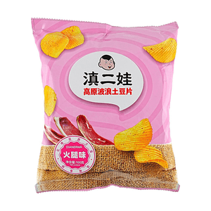Plateau Ripple Potato Chips Ham Flavor 3.53oz【Plateau Original Cut】【Crispy and Savory】