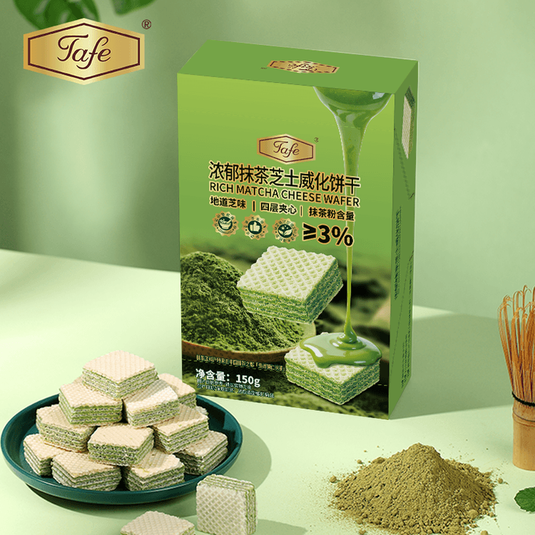 tafe Matcha Cheese Wafer Biscuit 150g – Must-Try for Matcha Fans