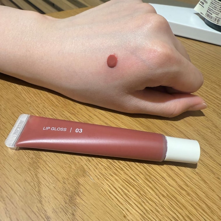 【日本直送】無印良品 リップグロス（03 ピンクブラウン） - なめらかな塗り心地、色持ちが良く、乾燥せず、保湿・栄養補給効果あり、10.5g 5