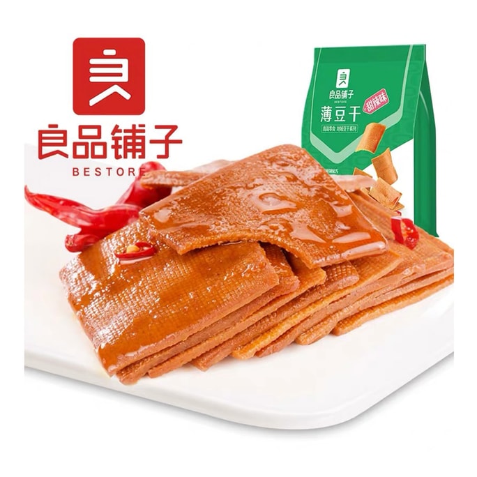 [中國直郵] BESTORE 良品鋪子薄豆乾甜辣味小零食休閒小吃160g