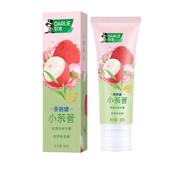 Tea Baby Health Small Tea Tube Toothpaste 80g * 1 tube [Rose Lychee] Trendy Tea Flavor Tea Polyphenols Refreshing Breath