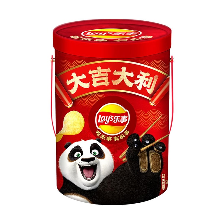 Kung Fu Panda Collaboration Family Bucket Potato Chips Gift Box, 7flavors 16bags 21.9oz 4