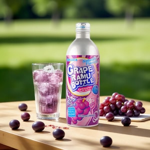 Grape Ramune Bottle Carbonated Soft Drink, 16.2 oz *6【6 Pack】