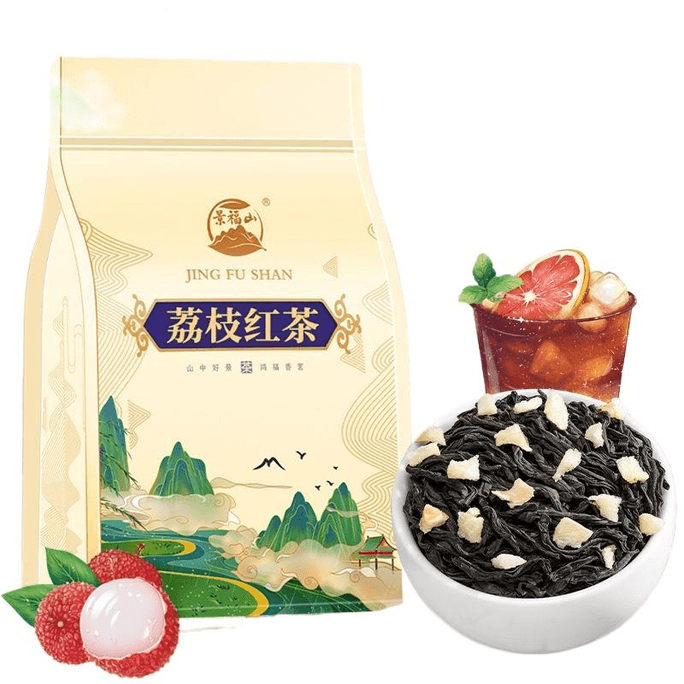 【中國直郵】全新推出荔枝紅茶茶葉高山小种红茶荔枝味花果茶紅茶袋裝125g*1袋