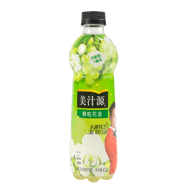 美汁源 爽粒花語 槐花風味葡萄汁飲料 420ml