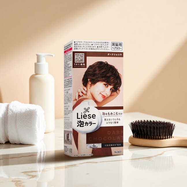 日本KAO花王 LIESE PRETTIA 泡沫染发剂 #巧克力棕色 单组入 附染发工具+护发素