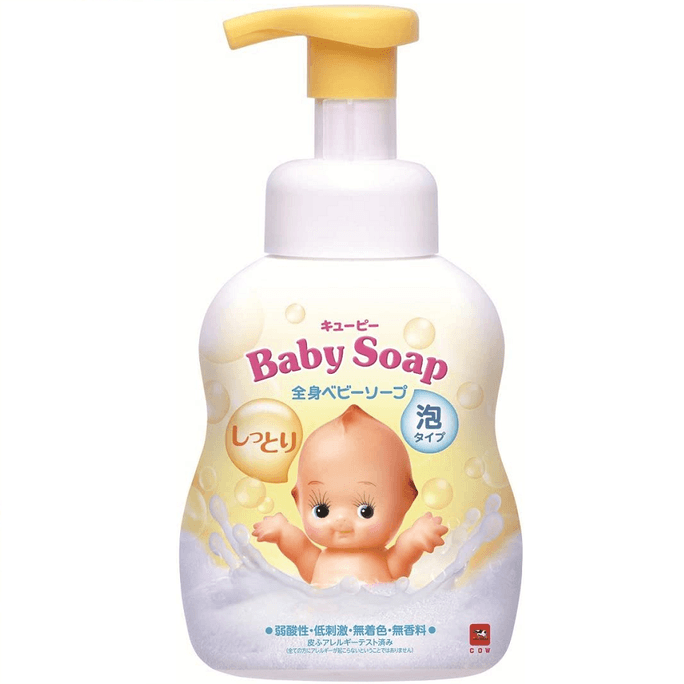 日本 COW 牛乳石碱 全身婴儿香皂泡沫型保湿泵 - 弱酸性 低刺激 无着色 无香料 滋润型 400ml