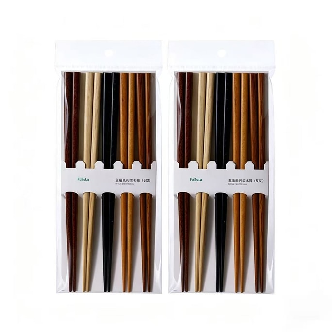 FaSoLa Wooden Chopsticks 5 pairs x 2 sets