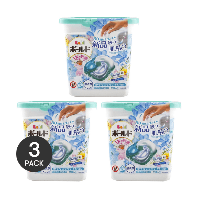 【Value Pack】PG Japan Laundry Wash Detergent 4D Gel Ball Fresh Premium Clean Scent Includes Fabric Softener 12tablets*3