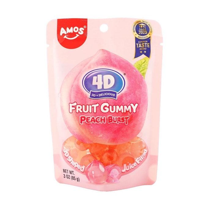 Amos 4d Gummy Fruits Burst-Peach 3 oz