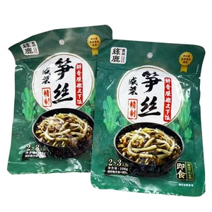 【中國直郵】 綠鹿牌 溫州特產筍絲 下飯菜醬菜鹹菜泡菜早餐配粥小菜筍絲吃粥菜108g*2包