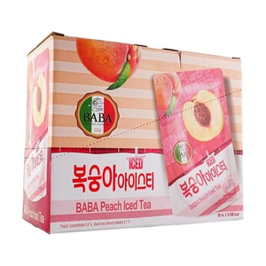 BABA 복숭아 아이스티 에이드 주스, 6.42 fl oz*10팩【무지방 저칼로리】