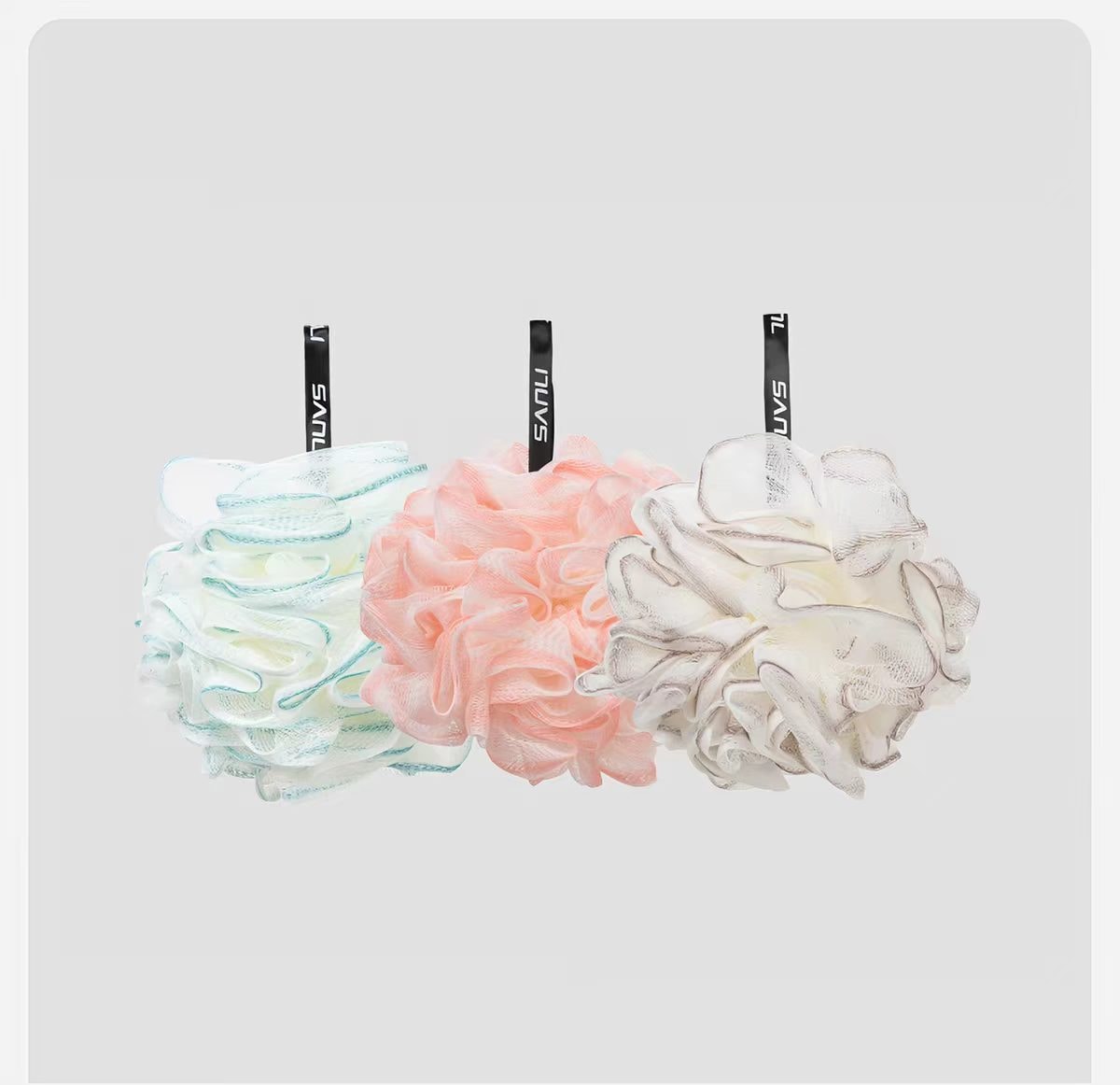 【中国直邮】 三利 沐浴球少女洗澡泡沫球可爱大号高档柔软 盈粉*2个