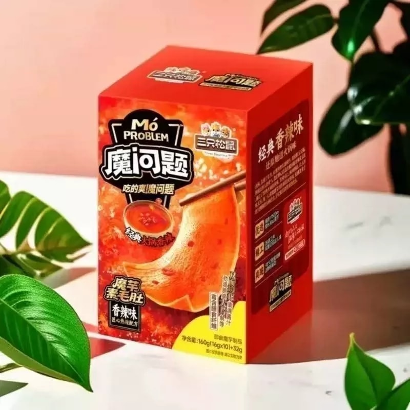 中国直邮】 三只松鼠魔问题魔芋素毛肚休闲办公零食美味畅销192g/盒- 亚米