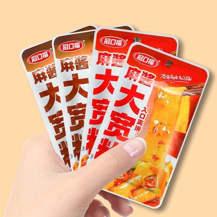 冠口福 流汁麻酱大宽粉即食麻酱味香辣味混发湖南特产6包90克 3