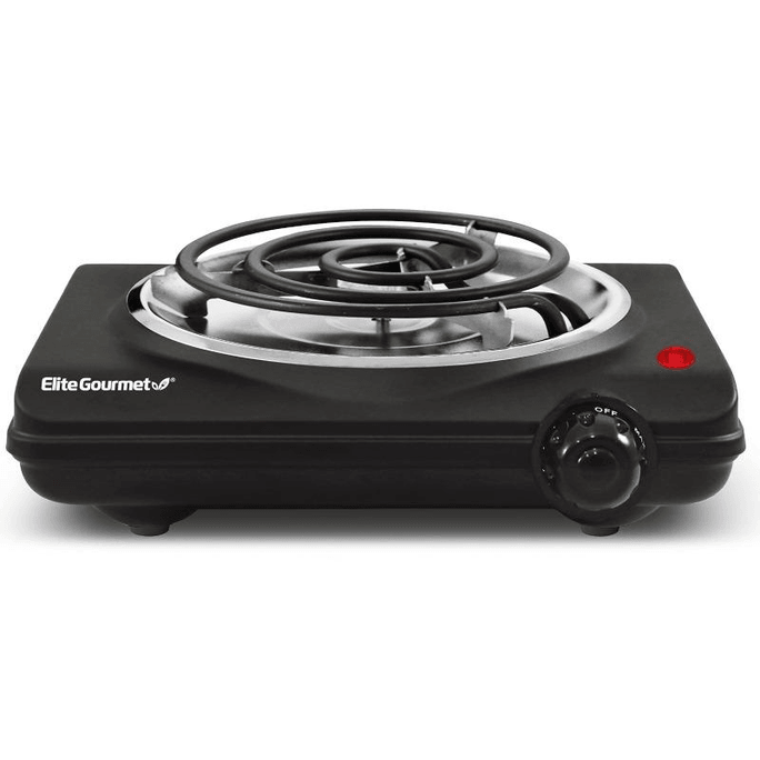 Countertop Single Coiled Burner 1000W Electric Hot Plate Temperature Control Black 1 each