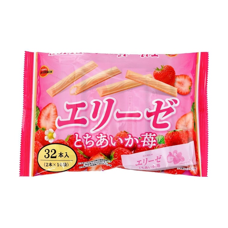 エリーゼ トチアイカ いちご、ストロベリークリームウエハースビスケットスティック、4.06オンス 4