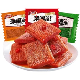 卫龙 辣条亲嘴烧 小面筋 麻辣解馋 小零食混合口味*1袋(10包)约120克