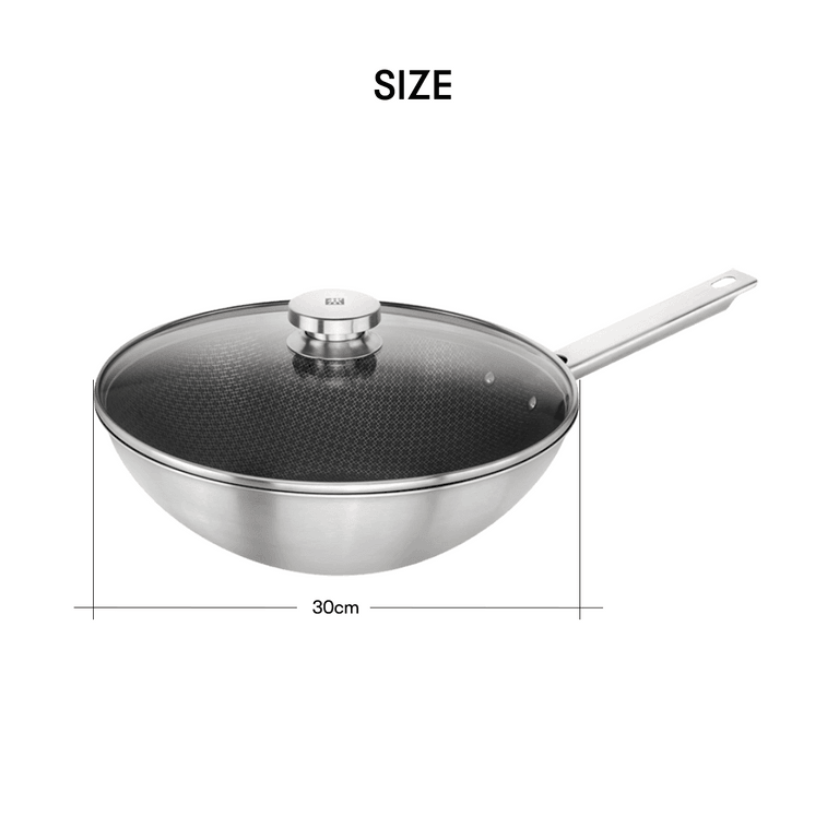 Joy Plus Stainless Steel Nonstick Wok with Lid, 12 inch 9