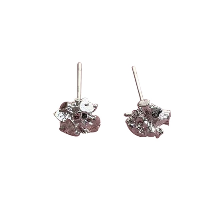 【 Essential Gift for Women 's Day  】 Essential Earrings for Daily Commuting with High Quality Sense, Broken Silver Earrings with Irregular Lava Texture and Sparkling Star River Sky Stars, 1 Pair. 【 Co 5