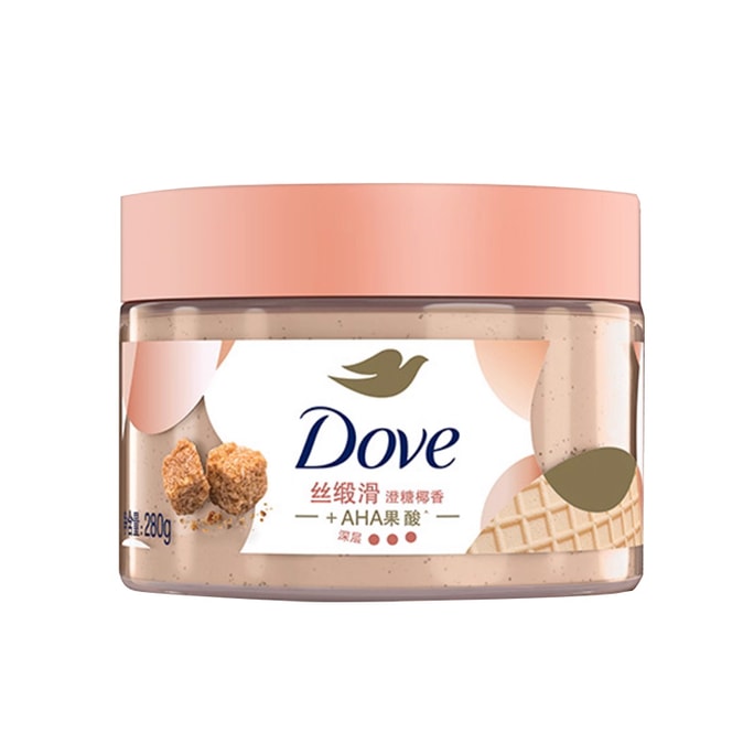 日本 DOVEダヴ 【孫穎莎同款】ダヴアイスクリーム【澄糖ココナッツ】ボディスクラブ 280g【アイスクリームのようなテクスチャー 深層クレンジング 肌の「磨き」モードを起動 ナイアシンアミドで明るくし、くすみやざらつきを改善し、角質除去】