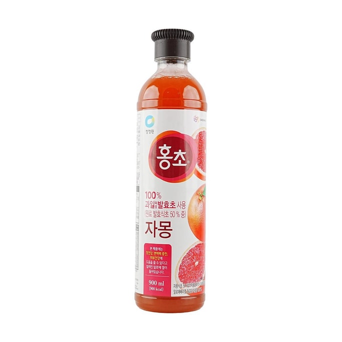 韩国O'FOOD清净园 100%天然酿造果醋饮料 葡萄柚味 900ml【韩国销量No.1低糖红醋饮】【排毒养颜】