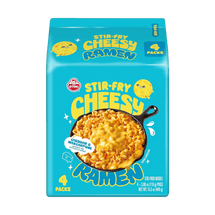 Cheesy Ramen , Cheddar & Mascarpone Flavor , Creamy & Savory Stir-Fry Korean Instant Noodles ,3.88oz*4 Packs