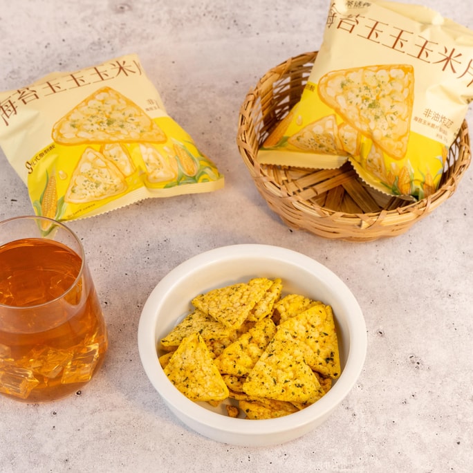 茶话弄 海苔玉米片 25g*5袋【浓郁鲜美玉米味&清爽海苔碎】【亚米独家】