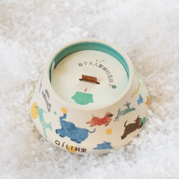 QILI其里 奔跑的动物香氛蜡烛 生日礼物室内持久小众艺术香氛礼品 春醒 160g