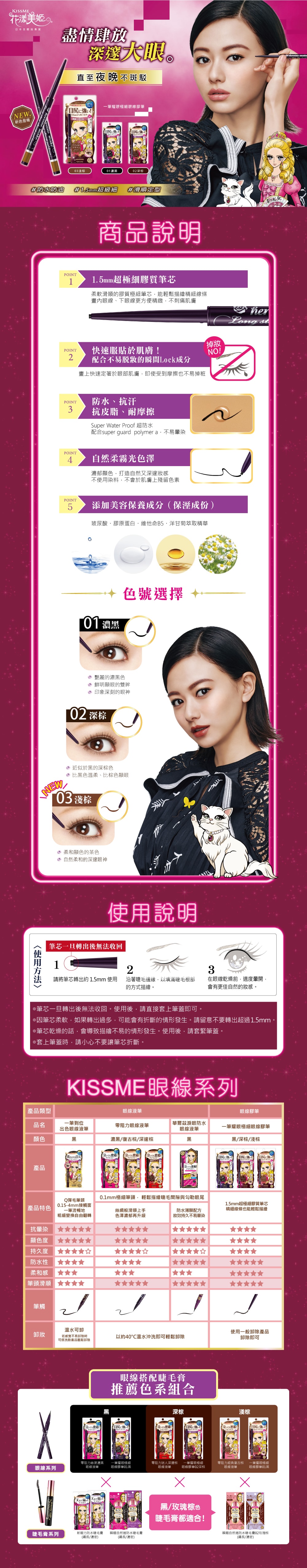 日本 ISEHAN伊势半 伊势半 伊势半 KISS ME 防水防晕持久眼线胶笔 01黑色 1pcs