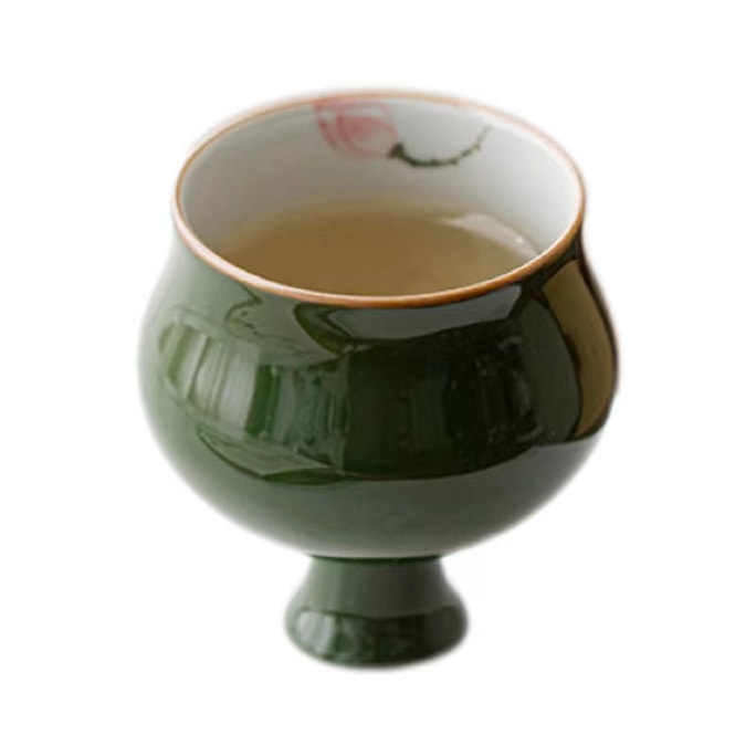 【中国直邮】 叙旧 十二花神高脚茶杯 功夫茶 茶具 品茗杯 家用 女士 陶瓷 蛮腰 主人杯-荷花 1个*|预计到达时间3-4周