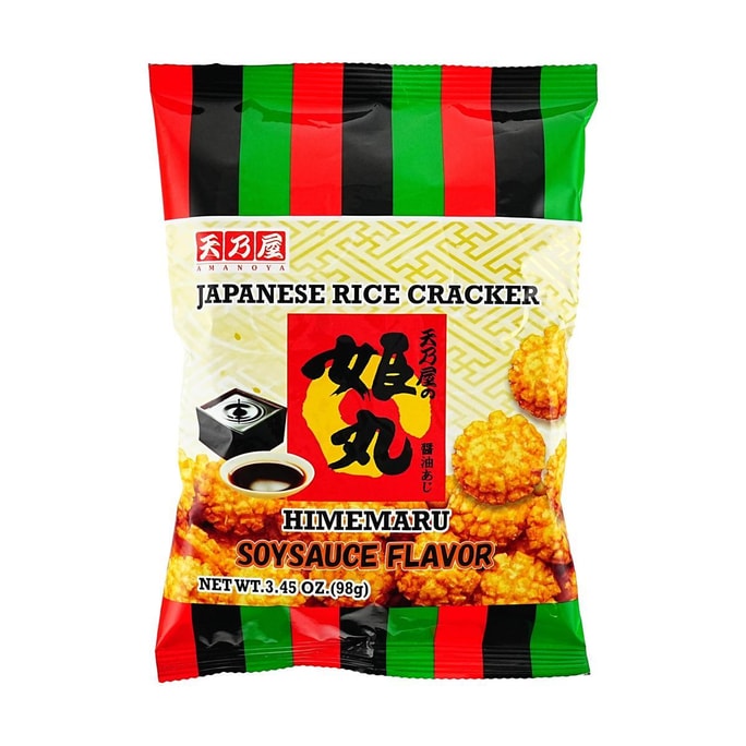 Himemaru Japanese Rice Crackers Soy Sauce Flavor 3.45 oz