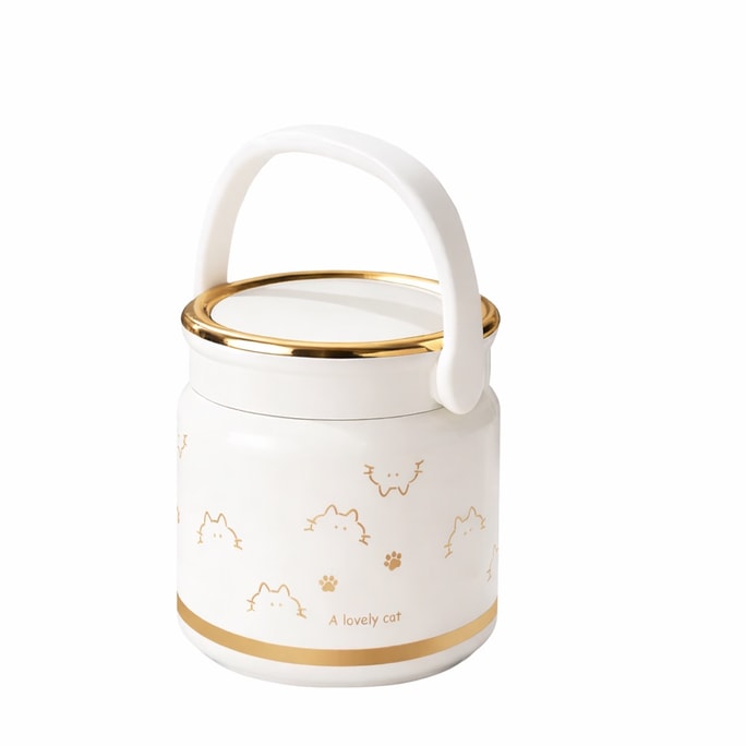 国风 保温饭盒 不锈钢 橘猫1.2L