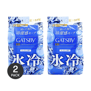 日本MANDOM曼丹 GATSBY傑士派 冰感止汗身體濕紙巾 冰皂香 30枚 *2【2份超值裝】
