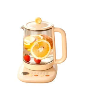摩动 多功能养生壶1.5L【送304茶漏】鹅黄色 茶壶 养生壶家用 炖煮养生壶 全自动煮茶器 煮花茶 水果茶 煮粥 煲汤 煎药壶 智能玻璃烧水 恒温煮茶器