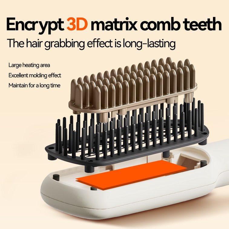 金米 直板夾 捲髮棒 持久電梳子 不傷髮 家用小型直髮梳 KD680C 1台 3