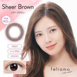 【日本直邮】白石麻衣 Feliamo 抗UV日抛美瞳 Sheer Brown 浅棕色（棕色系） 10枚 着色直径13.0mm 预定3-5天日本直发 -2.50(250)