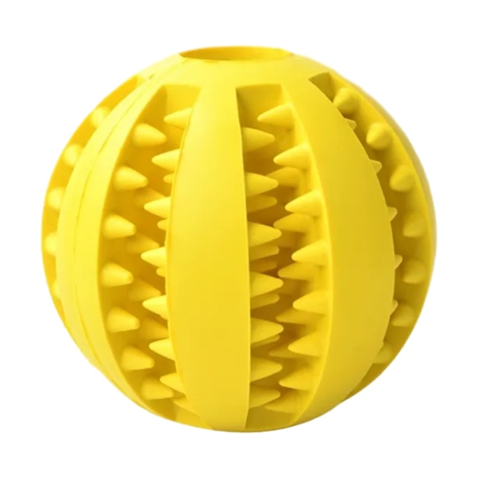 Pet Dog Chew Ball Round Ball(Small&Yellow) 1pc