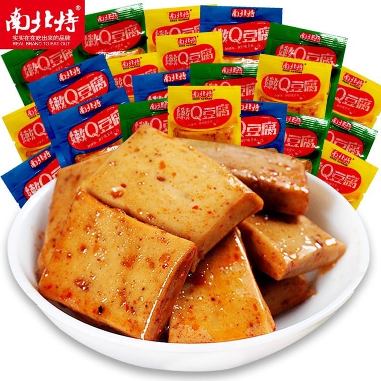 난베이 특선 순두부 스트립, 매운 두부 스트립, 바로 먹을 수 있는 10팩(팩당 약 100g), 매운 스낵, 다양한 맛. [중국 판매 1위 제품] 3