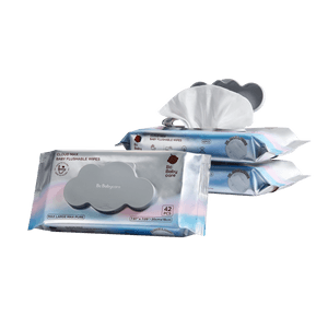 【美国直邮】 Bc Babycare 云柔婴儿可冲散湿巾 湿厕纸 42抽*3包