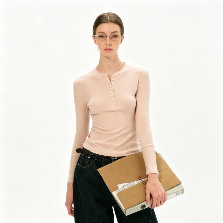 Brown Wool-Blend Quarter-Button Tee Size XL – Soft Merino Wool, Breathable & Smooth. Stand Collar With Buttons. Slim-fit & Flattering. Great For Layering Or Solo. Perfect Fall/winter Basic. 5
