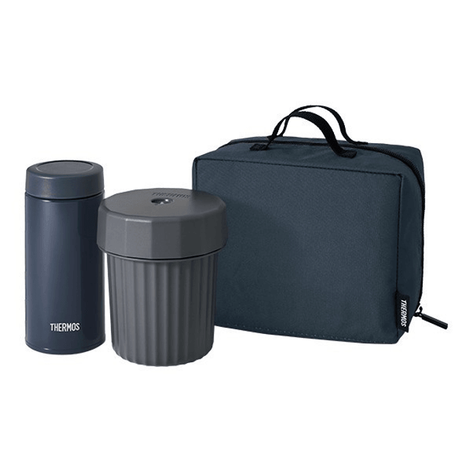 THERMOS Soup and Noodle Separation Insulated Lunch Box Navy Blue 360ml