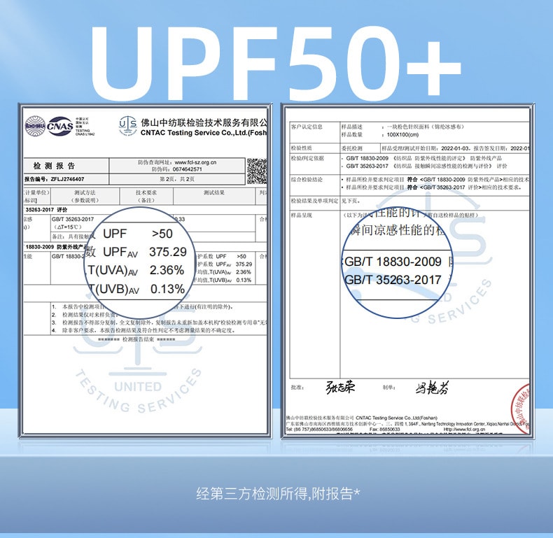 【中国直邮】 GoloveJoy 冰丝防晒手套 冰川蓝/双 透气薄款 冰感防滑露指手套